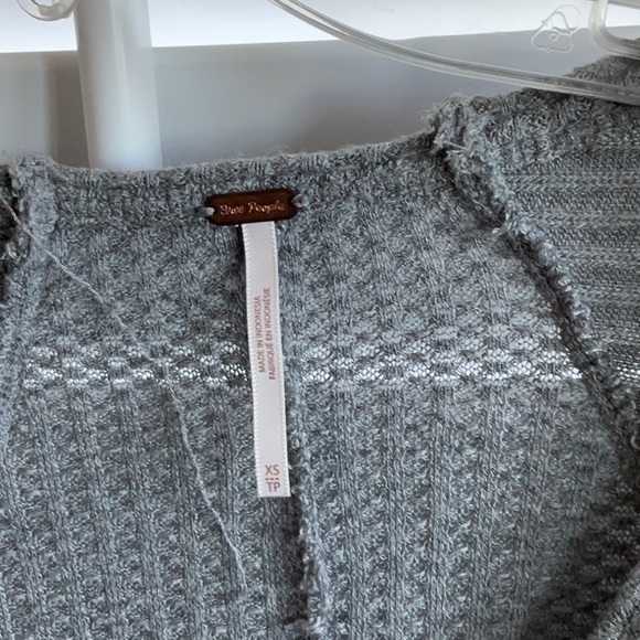 Free People. Dark Gray Thermal tunic.  Scoop neck.  XS - Picture 2 of 5